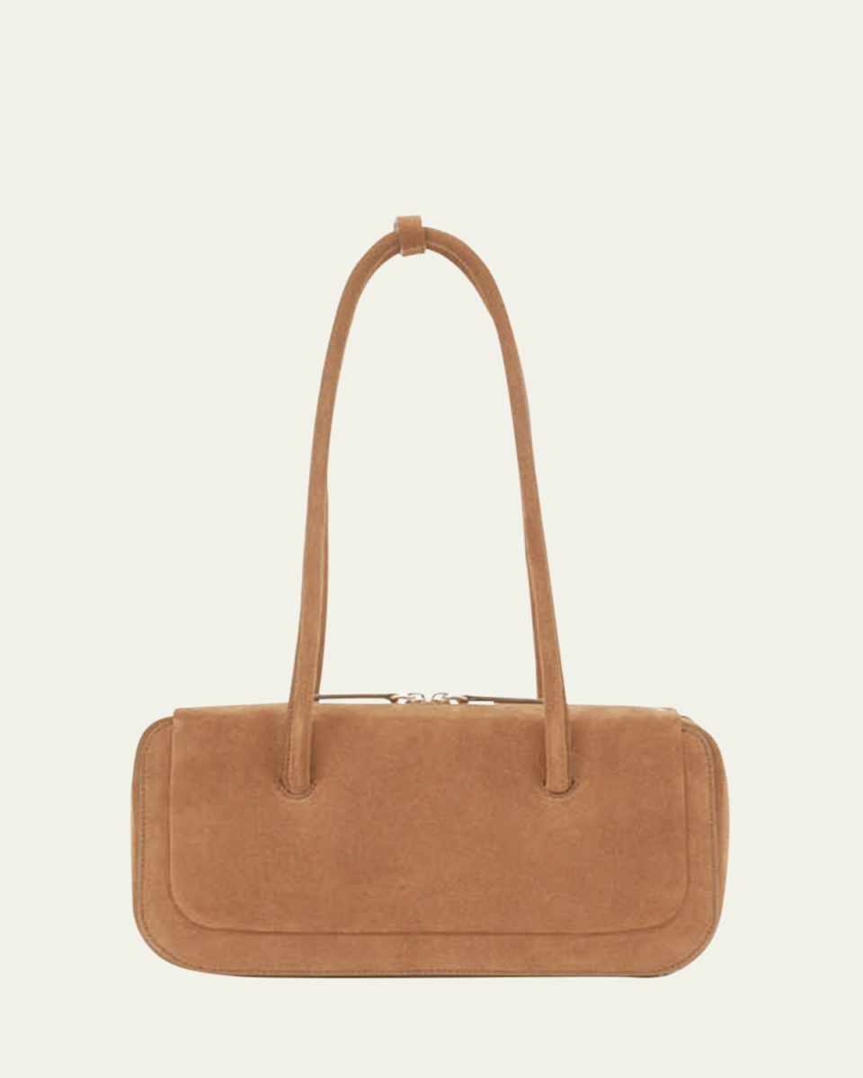 Lagune Calfskin Suede Bowling Shoulder Bag